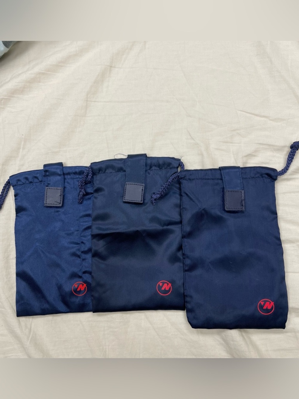 Northwest Airlines Vintage Amenities Toiletry Pouch Cosmetic Bag Dust Bag Lot 3